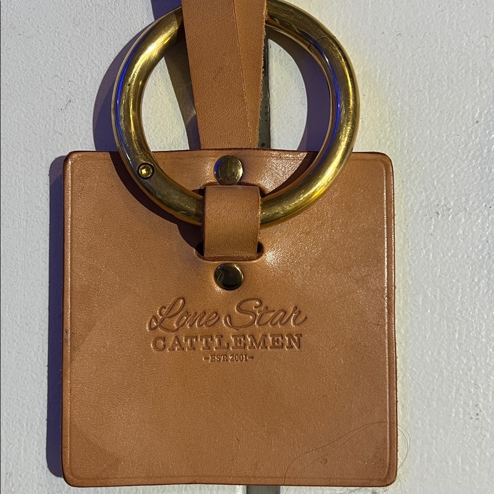 Lone Star cattleman leather key fob